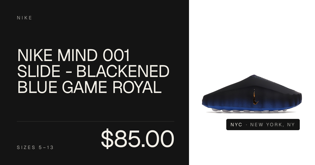 Nike Mind 001 Slide - Blackened Blue and Game Royal