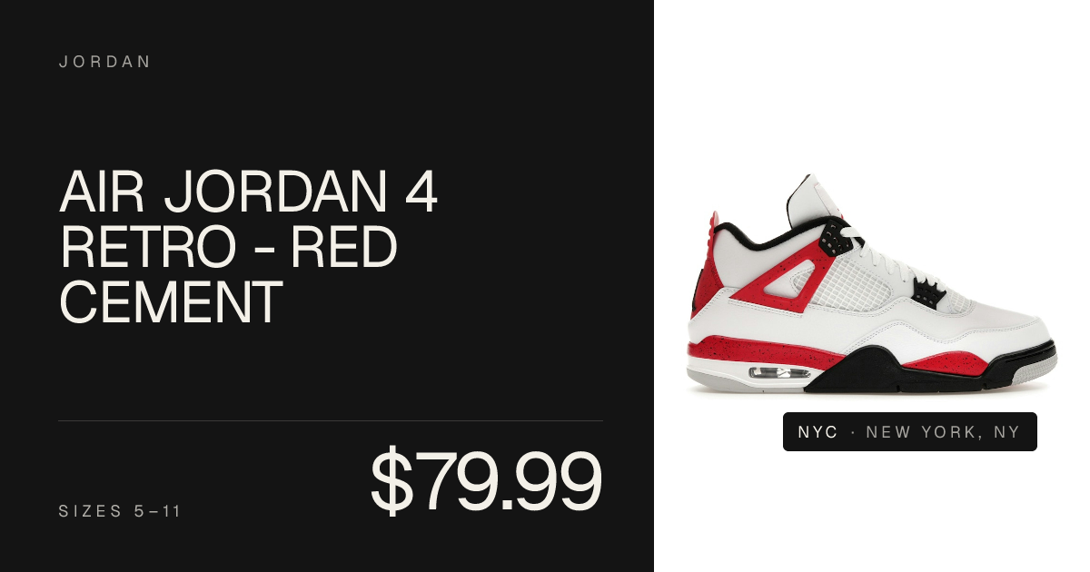 Air Jordan 4 Retro - Red Cement