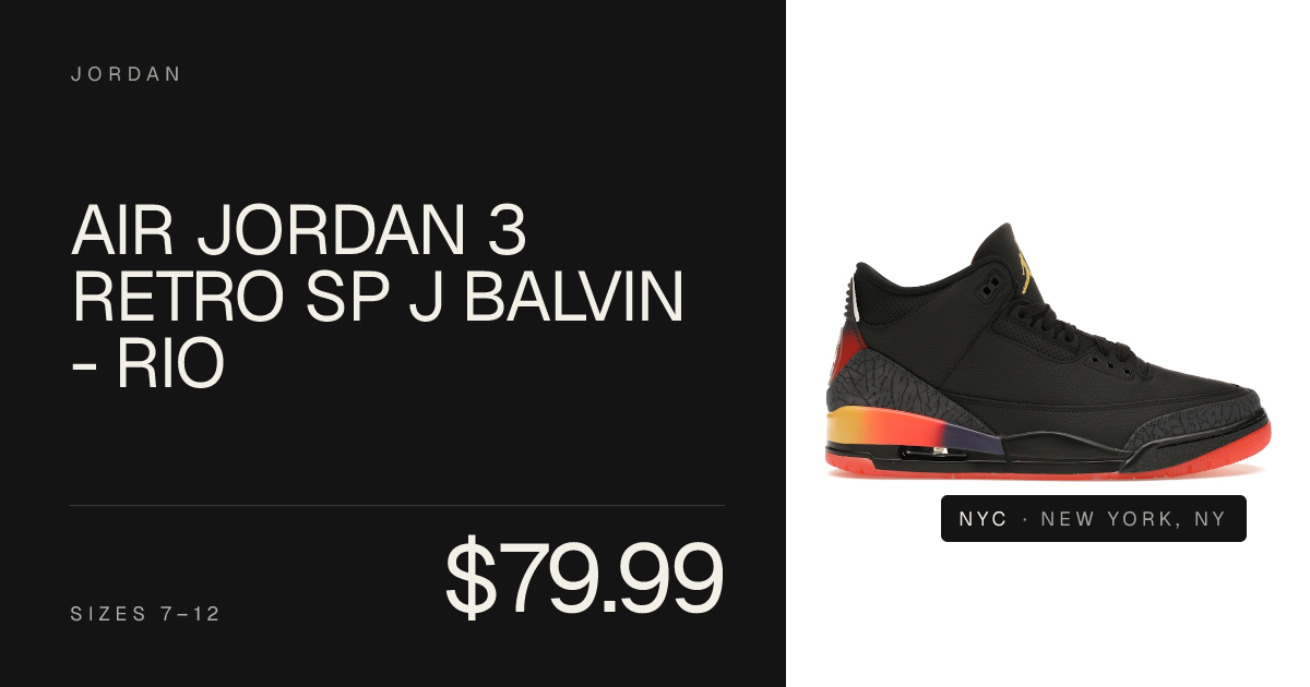Air Jordan 3 Retro SP J Balvin - Rio
