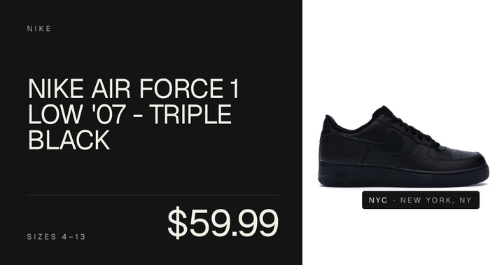 Nike Air Force 1 Low '07 - Triple Black Sneakers