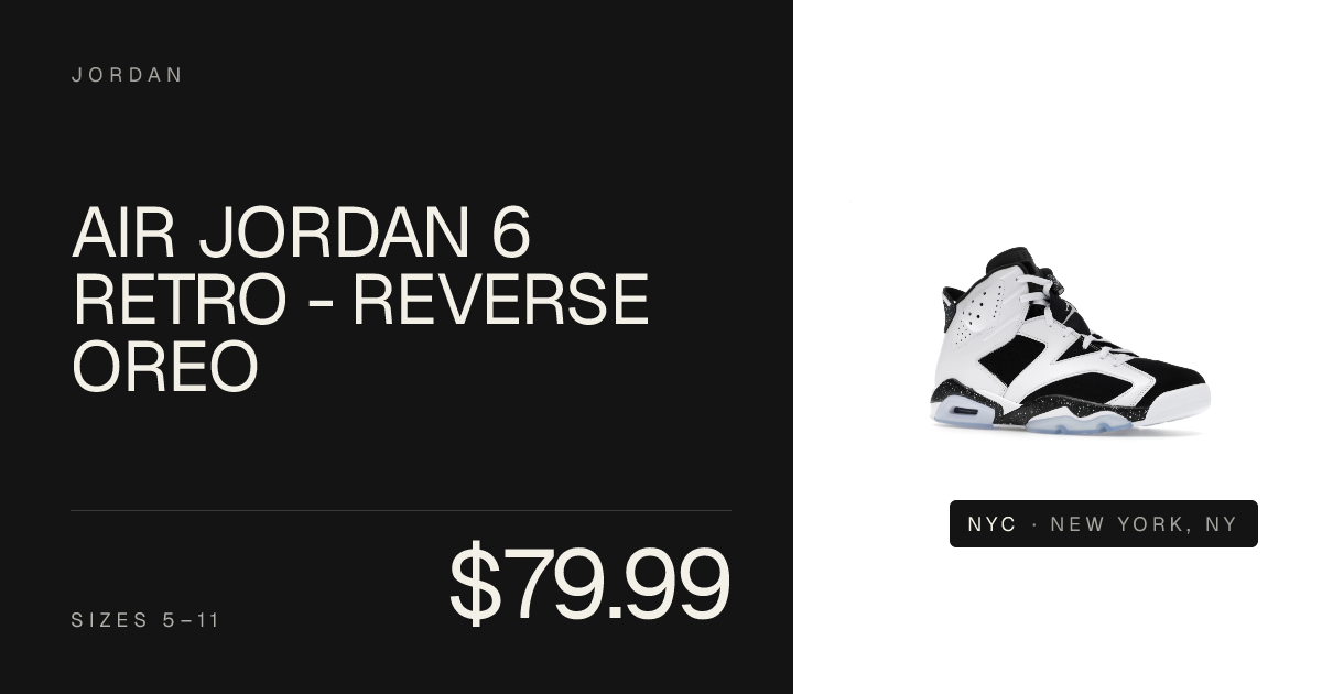 Air Jordan 6 Retro - Reverse Oreo · Revoreo