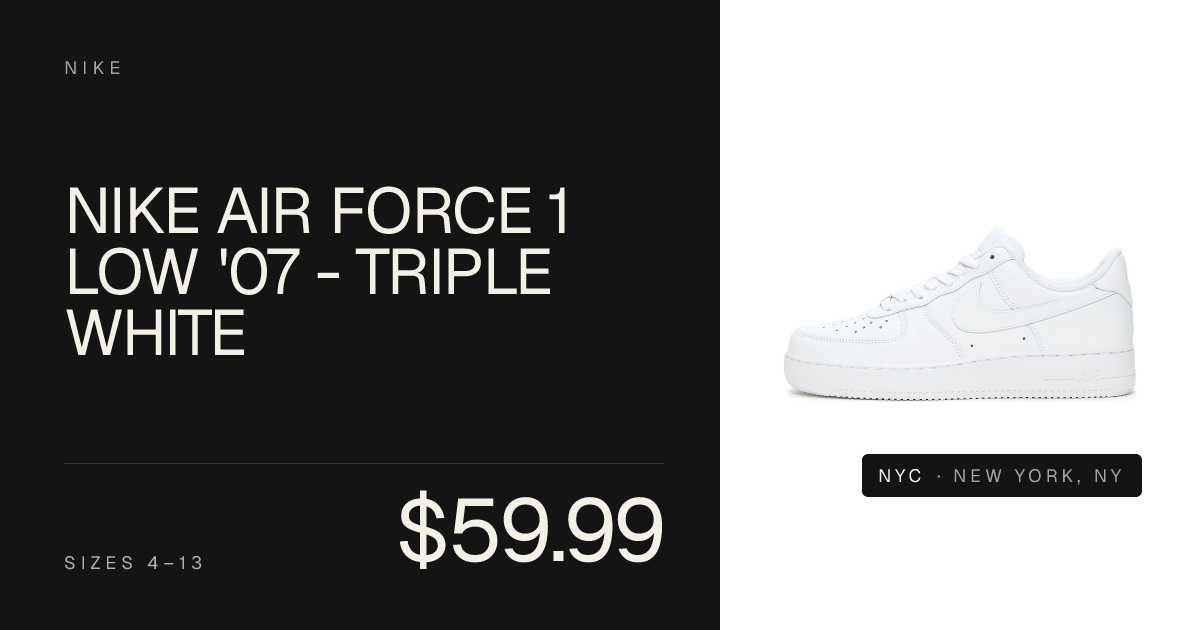 Nike Air Force 1 Low '07 - Triple White