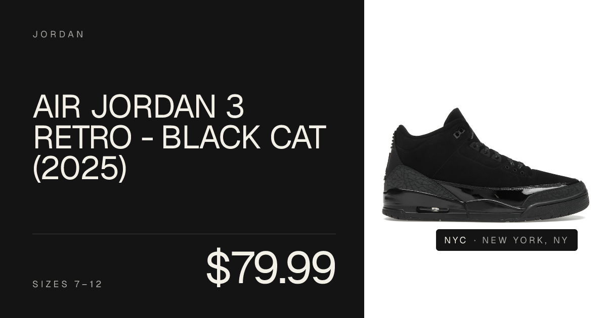 Air Jordan 3 Retro - Black Cat (2025)
