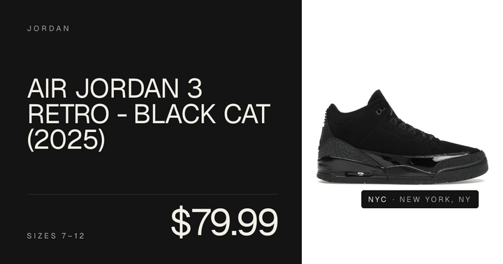 Air Jordan 3 Retro - Black Cat (2025)